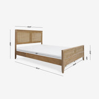 Detail DImension Natural Lurian Queen Rattan Bed