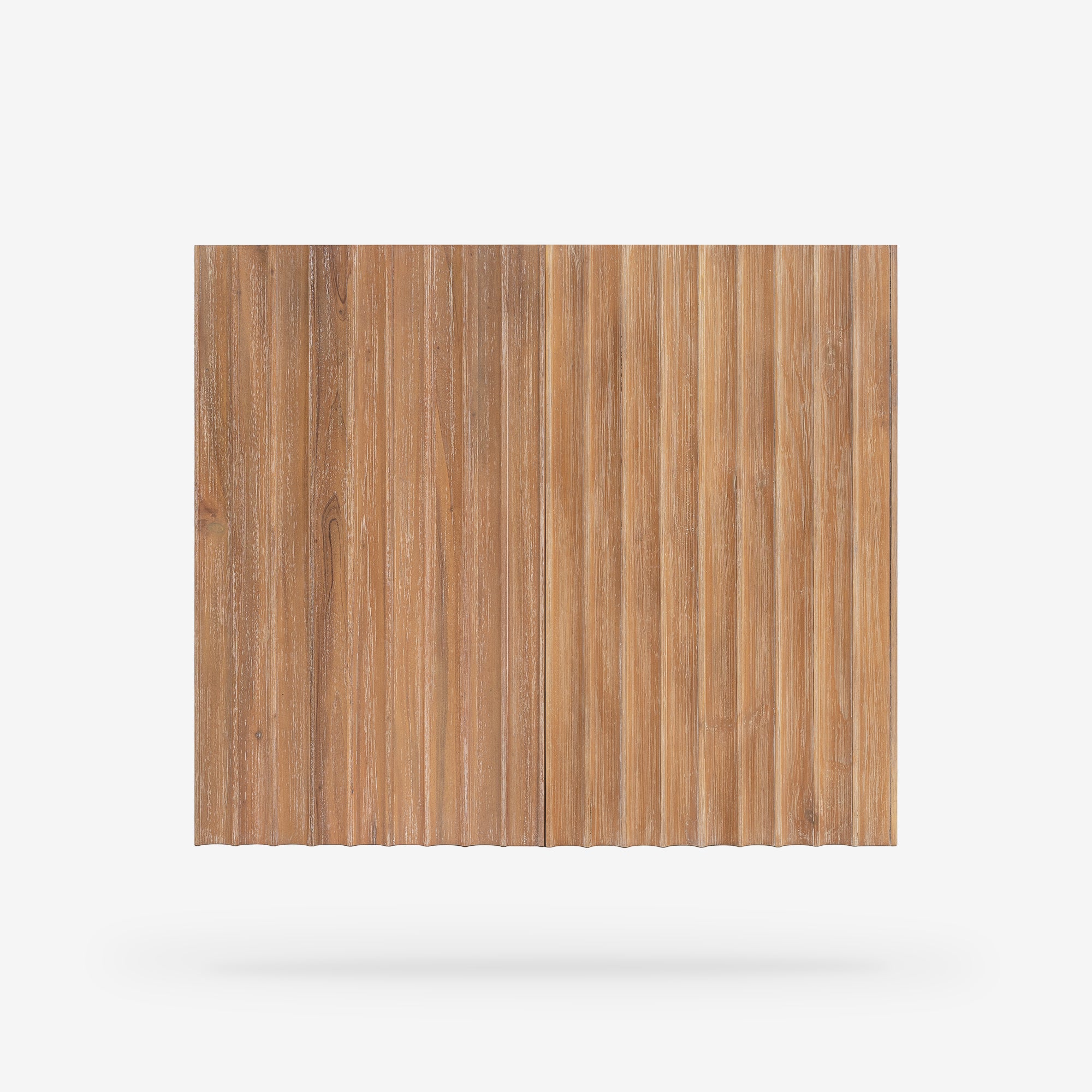 Front View Natural Mira 31.5 Scalloped Modular Cabinet Doors