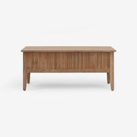 Front View Natural Mira 42 Scalloped Storage Bench