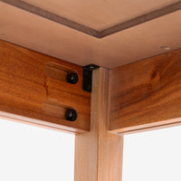 Detail Bottom Natural Mira 72 x 30 Scalloped Dining Table
