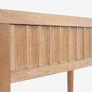 Detail Side Natural Mira 72 x 30 Scalloped Dining Table