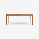 Front View Natural Mira 72 x 30 Scalloped Dining Table