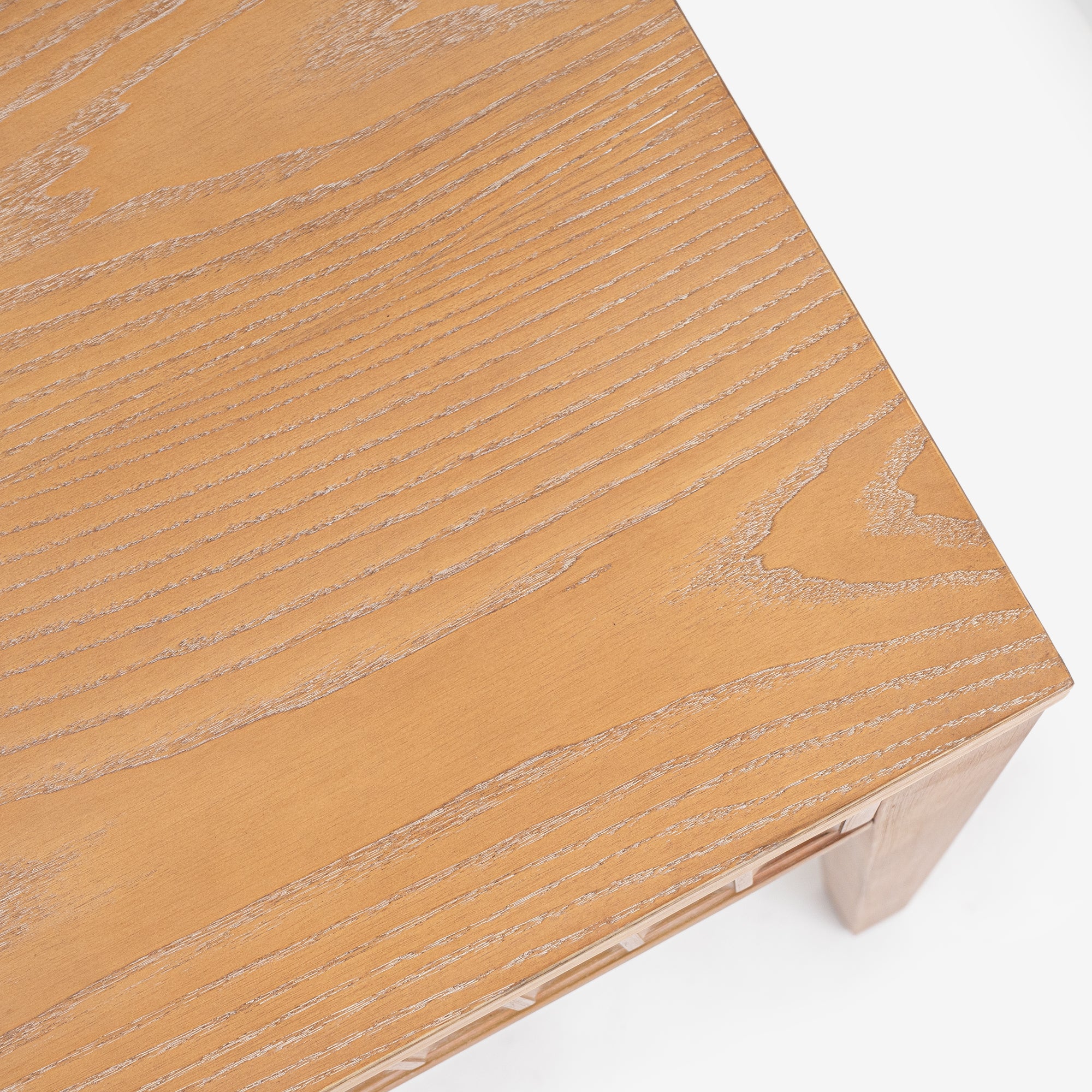 Top View Natural Mira 72 x 30 Scalloped Dining Table